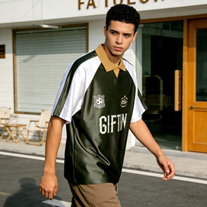 Camiseta de Fútbol de Tela Brillante Premium al por Mayor ODM, Personalizada con Nombre, Número y Equipo, Ropa Deportiva, Camiseta de Fútbol Informal a la Moda - Product Image 3