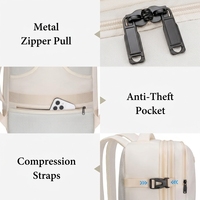 Sac à dos de voyage extensible pour articles personnels, sac de cabine approuvé par la TSA avec 3 cubes de rangement, sac à dos résistant à l'eau pour hommes et femmes