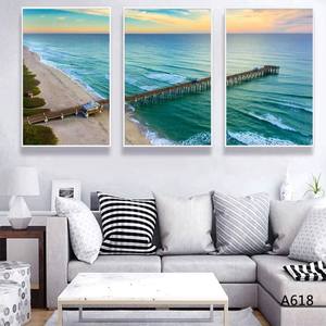 Tableau mural paysager 3 panneaux 40x60cm de haute qualité pour salon, impression sur toile avec cadre intérieur pour la décoration intérieure - Product Image 2