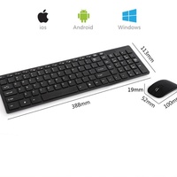 Clavier et souris sans fil ergonomiques LED rétroéclairés Leadingplus 2,4 GHz USB Gaming Slim - En stock