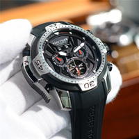 Montre sport REEF TIGER RGA3532R avec cadran complexe, calendrier perpétuel (année et mois), grand boîtier en acier