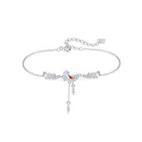 Bracelet à pampilles en argent sterling 925 plaqué rhodium, motif Lune et Osmanthus, inspiré de la déesse Laurier, idéal pour fille - Vente en gros