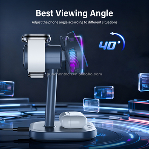 แท่นชาร์จไร้สายแม่เหล็กแบบตั้งโต๊ะคุณภาพสูง 3 in 1 รองรับ PD 25W ชาร์จเร็ว สำหรับโทรศัพท์ พร้อมพัดลมและไฟกลางคืน - Product Image 3