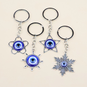 Aleación de Metal Hamsa mano de Fátima ojos <span class=keywords><strong>del</strong></span> <span class=keywords><strong>diablo</strong></span> mal de ojo llavero amuleto buena suerte mal de ojos esmalte encantos decoración colgante joyería - Product Image 6