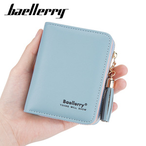 Baellerry Women's Mini <b>Wallet</b> Yellow PU Leather Tassel Zipper Coin Purse Fashionable Card <b>Holder</b> Everyday Use - Product Image 5