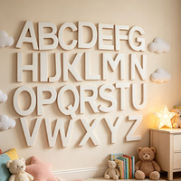 Ensemble complet de lettres découpées en bois non finies de A à Z pour artisanat DIY, enseigne nominative, décoration murale
