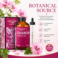 SHEOSEA Huile Essentielle de Géranium Doux 100% Pure et Naturelle Distillée à la Vapeur Hydratante Éclaircissante pour Diffuseur Soin des Cheveux Massage Corporel
