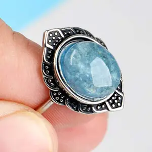 批发天然金属丝包裹水晶戒指天然石材戒指水晶生半宝石戒指
