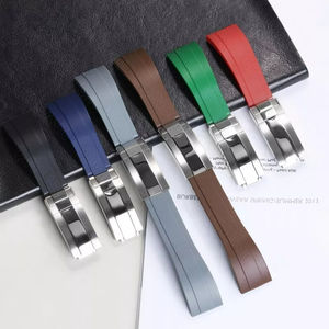 Lionorm 20mm <span class=keywords><strong>montre</strong></span> accessoires pour Rlx <span class=keywords><strong>Daytona</strong></span> GMT OYSTERFLEX DEEPSEA bracelet boucle à glissière Nature bracelet en caoutchouc - Product Image 2