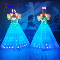 Costume exotique coloré pour cosplay, Halloween, film, nœud pour cheveux, princesse, danse sur neige, veste, pantalon, lumineux, ensemble de costumes pour femmes adultes