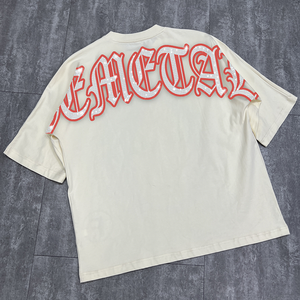 เสื้อยืดผ้าฝ้ายพิมพ์ลาย DTG โอเวอร์ไซส์สำหรับผู้ชายเสื้อยืดลายกราฟิกสไตล์สตรีทแวร์ผลิตจากพลอยเทียมน้ำหนักบ็อกซี่เฮฟวี่ - Product Image 4