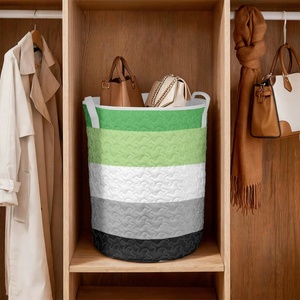 Sac de rangement matelassé à cordon personnalisé, motif drapeau arc-en-ciel aromantique de la fierté gay, cadeaux de baby shower, articles <span class=keywords><strong>divers</strong></span> pour la garde-robe - Product Image 4