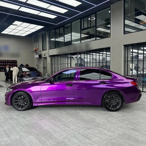 Pellicola Vinilica Premium Super Lucida Metallizzata per Wrapping Auto, Viola Uva <span class=keywords><strong>Rosso</strong></span> Blu, Adesiva Senza Bolle, <span class=keywords><strong>Adesivo</strong></span> per Cambio Colore Auto - Product Image 2
