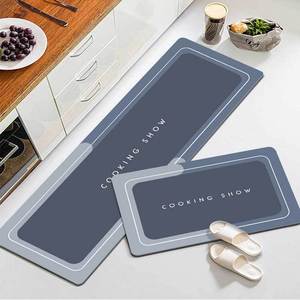 Tapis de cuisine long antidérapant absorbant l'huile, lavable en machine, en fibre de polyester, motif de spectacle culinaire - Product Image 1