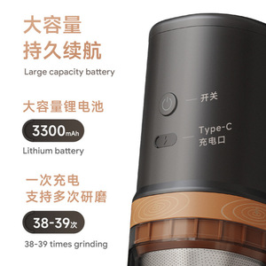 Moulin à café électrique portable avec batterie rechargeable USB 3000 mAh pour utilisation en extérieur et préparation de café filtre manuel - Product Image 4