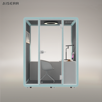 Cabine de réunion insonorisée, salle insonorisée mobile silencieuse, pod de bureau modulaire sur mesure, salle insonorisée amovible pour 2 personnes