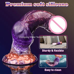 Dickes Riesen tier Fantasy Serie Dildo Monster <span class=keywords><strong>Dragon</strong></span> Canine Knot Design mit leistungs starker Saugnapf basis zum Freisprechen - Product Image 4