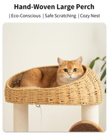 Arbre à chat en bois moderne de luxe, design personnalisé, petit format, nouveau style, tour griffoir pour animaux de compagnie, vente en gros