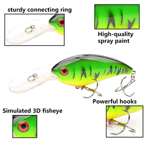 Hot Sale Esche Artificiali in Plastica Dura da 10cm 13.6g, Crankbait Wobbler per Immersione Profonda <span class=keywords><strong>con</strong></span> Lingua Lunga - Product Image 3