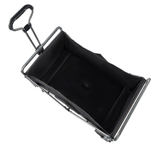 Camping <b>Cart</b> Aluminum 4-Wheel <b>Foldable</b> Portable Shopping <b>Cart</b> Outdoor Use Silver Color - Product Image 2