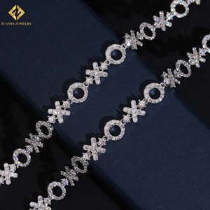 Shine Hio Hop Jewelry XO <b>Silver</b> <b>Bracelet</b> Moissnaite Diamond <b>Solid</b> 925 <b>Silver</b> Moissanite DVVS <b>Bracelet</b> GRA Certificate - Product Image 5