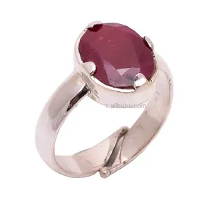 Bague rubis naturel bijoux en argent sterling 925 bagues fines faites à la main fabricant de bijoux indien - Product Image 1