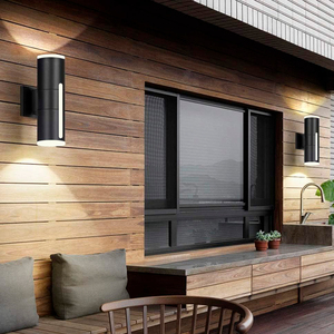 Lámpara de Pared LED Exterior Moderna de Aluminio Negro, Impermeable IP65, con 3000K, <span class=keywords><strong>para</strong></span> Jardín, Villa, Balcón, Pasillo, Iluminación de Fachada - Product Image 1