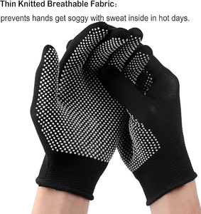 Gants tricotés respirants antidérapants, gants de sécurité extensibles, légers et fins, en polyester avec points en PVC, pour le travail - Product Image 4