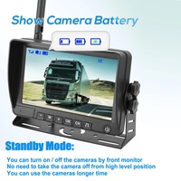 IPoster AHD Blind Spot Radar AI BSD Alarme DVR Enregistreur 7 Pouces IPS Quad Split Moniteur Vision Nocturne avec 4 IR Caméras Sans Fil Kit