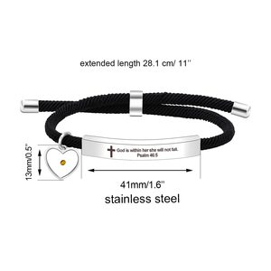 Pulsera con Citas Bíblicas Religiosas Uloveido, Regalo Cristiano de Aliento, Pulsera Grabada con Citas Bíblicas en Acero Inoxidable con Cuerda Negra - Product Image 6