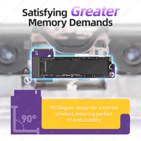 محول JEYI PCIe 5.0 X16 مع حاوية SSD/HDD M.2 Gen5/4/3 بسرعة 128 جيجابت في الثانية مع مبدد حراري ودعم للتركيب الخلفي