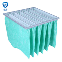 Filtre à poche HVAC de qualité industrielle F5-F9, média en fibres synthétiques, filtre à poussière, filtre à poche AHU