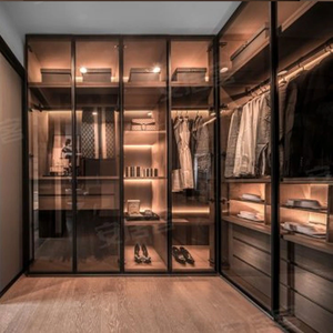 可定制家庭办公室和卧室滑动衣柜橱柜可扩展钢木服装 - Product Image 2