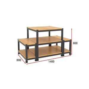 Rak Pajangan Pulau Kayu Kombinasi Meja Alir untuk Toko - Product Image 6