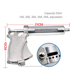 Semi-Automatic 50ml Pistol Syringe Continuous Adjustable Metal Veterinary <strong>Injector</strong> Reusable <strong>Animal</strong> Vaccine <strong>Injector</strong> for Cattle - Product Image 3
