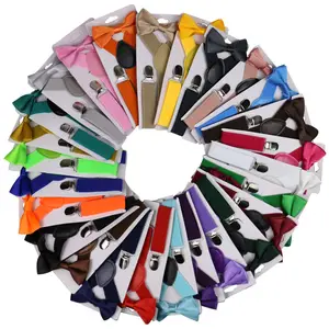 Snoep Effen Kleuren Kids Riem Strik Bretels Verstelbare Y-Back Bretels Clip-On Elastische Jarretel Kinderen Handige Riem