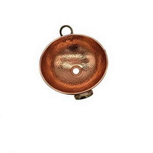 Fregadero de baño martillado de cobre con asas Fregadero de cocina de Calidad exclusiva para accesorios de hogar y baño - Product Image 1