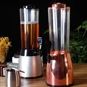 Hot Saling Plastic Soda Beverage Dispenser Single Portable Plastic Juice_Dispenser With Ice Tube_For Bars