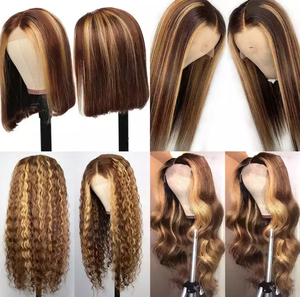 Perruque Jaune Hoặc Pixie Tóc Remy Phía Trước Tóc Giả 16 Màu Tóc Giả Cho Salon Tresse Phía Trước Cole Pour Perruque Frange Humain - Product Image 5