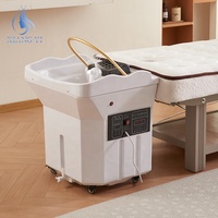 Lit de Spa Japonais pour Salon de Coiffure, Lavabo Portable pour Shampoing, Bac de Lavage des Cheveux Mobile avec Réservoir d'Eau