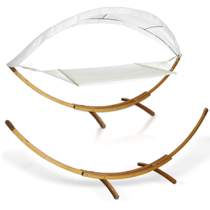 Extérieur KD Design Jardin <span class=keywords><strong>Bois</strong></span> Patio Suspendu <span class=keywords><strong>Hamac</strong></span> Balançoire Lit Stand - Product Image 1