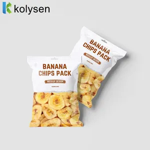 Sac en plastique à impression personnalisée en vente chaude sac de pochette d'emballage pour chips de croustilles de qualité alimentaire banane sèche