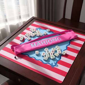 34 Inch Long Mahjong <b>Mat</b> Bag Cute Double Strapped Canvas Drawstring Mahjong Holder Lightweight Outdoor Carrying Bag - Product Image 5