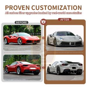 फेरारी 488 जीटीबी सिपर बॉडी किट रेट्रोफिट वेर्स स्टाइल फ्रंट लिप रियर डिफ्यूज़र फिट - Product Image 3