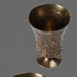 Copa de Vidrio Grabada Vintage, Vaso Decorativo Antiguo, Copa de Vino con Grabado, Centro de Mesa para Bodas, Fiestas, Banquetes, Decoración del Hogar - Product Image 1