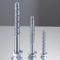 Vis à béton à tête plate zinguée de 1/4 " x 2 " de grand diamètre, vis d'ancrage de 5/16 " (8 mm) pour maçonnerie, briques et blocs