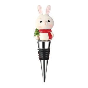 Resin Christmas Bunny Wine Stopper 4916-10 Holiday Decor Gift For Party <b>Sealing</b> Bottle - Product Image 5