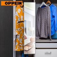 Armoire à portes en verre Armoire française en bois Walk in Closet Aluminium Personnaliser Mobilier de maison moderne Ensembles de chambre à coucher Fermeture en douceur