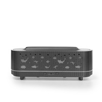 Nouveauté : Humidificateur Purificateur d'Air Ultrasonique à Flamme 3D Rayée, Diffuseur d'Aromathérapie, Capacité 0,5L, Fonction Minuterie, pour Chambre