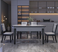 Ensemble table et chaises multifonctionnel en dalle de roche pour salon, simple et pliable, table à manger en marbre